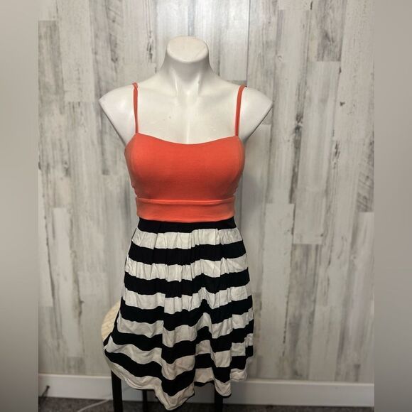 Material girl fit and flare Stripped dress - Picture 1 of 6